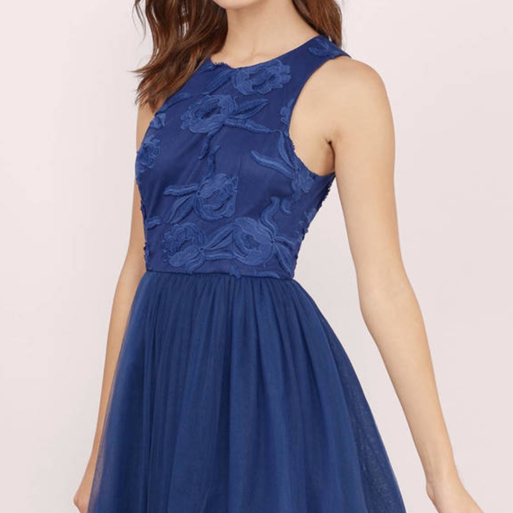 {TOBI} Midnight Lace Tulle Dress